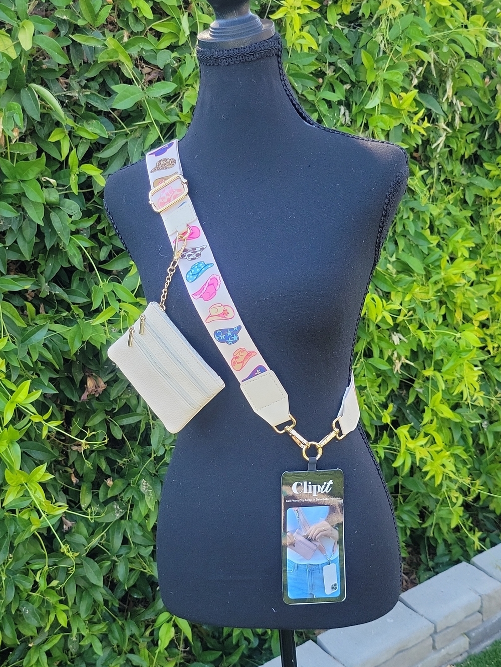 Crossbody Western Cowboy Hat Phone Holder Strap With Card Wallet